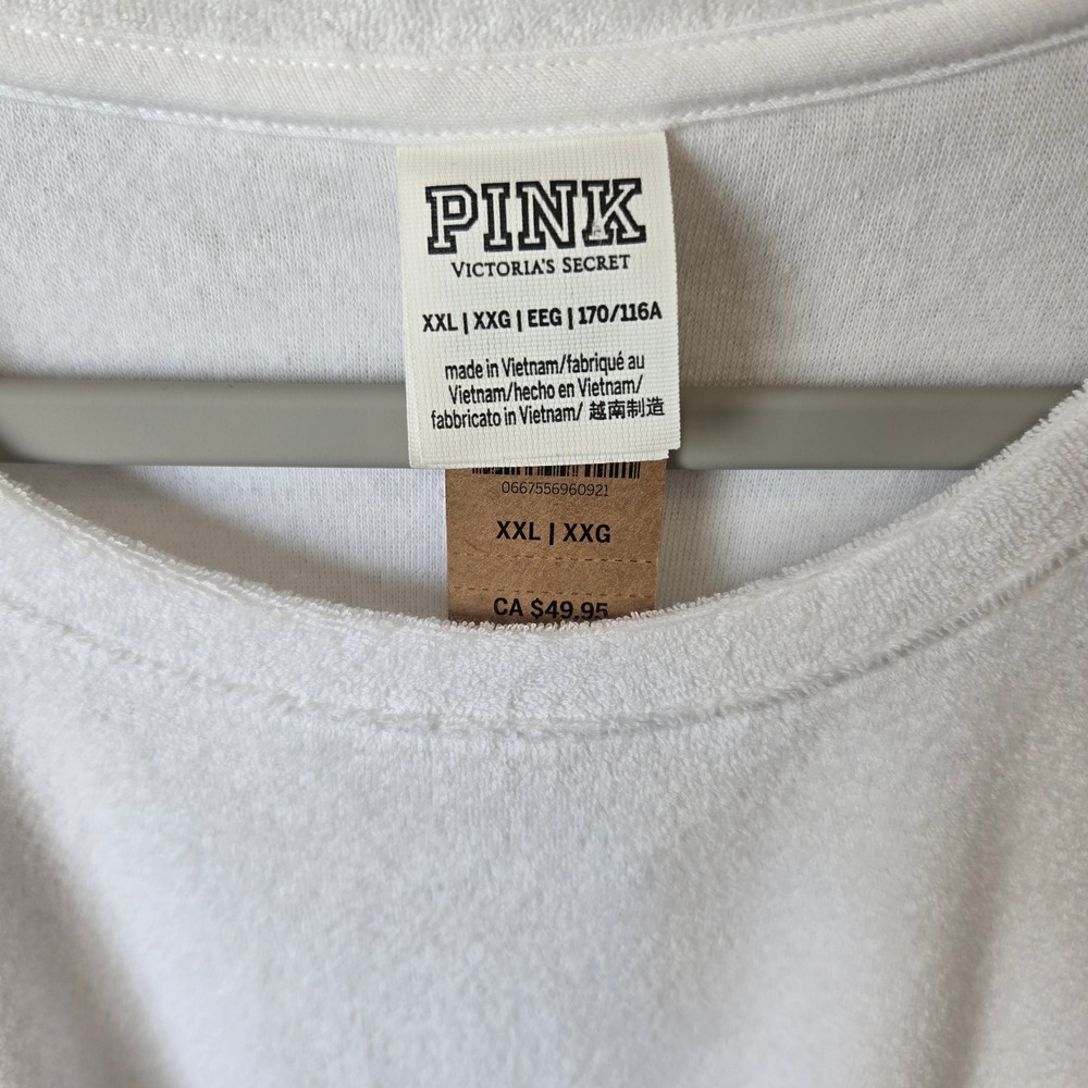 NWT PINK Victoria's Secret White Terry Cloth Dress XXL Swimwear Beachwear - Picture 3 of 9